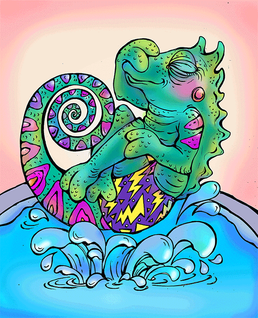 NFT - Colorful Chameleon Makes A Splash - DIJIZOO